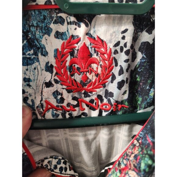 Au Noir Men Long Sleeves Shirt Black And White Size 6 - Picture 4 of 11